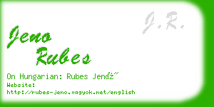 jeno rubes business card